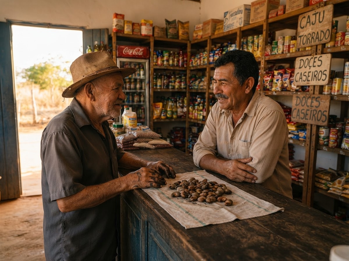 A fumaça da castanha no caco