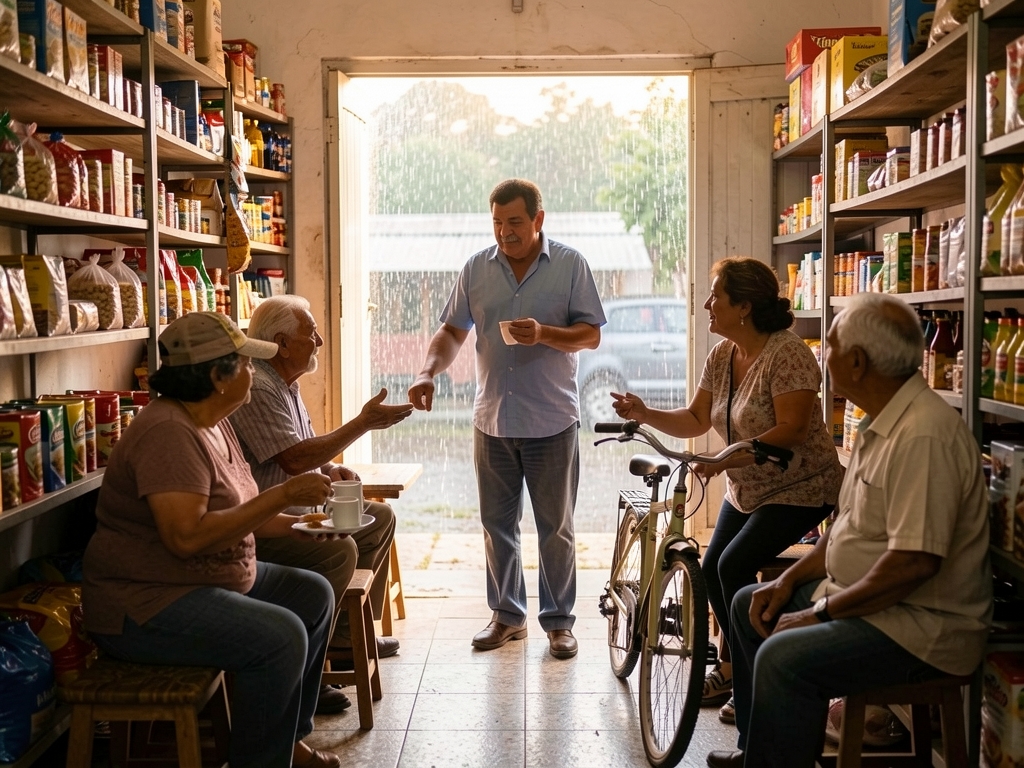 A chuva que fechou o mercado e abriu a conversa